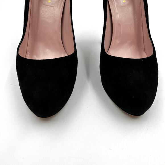 Kate Spade Nessle Pumps Nessle Suede Black Platform Heels - Picture 2 of 8